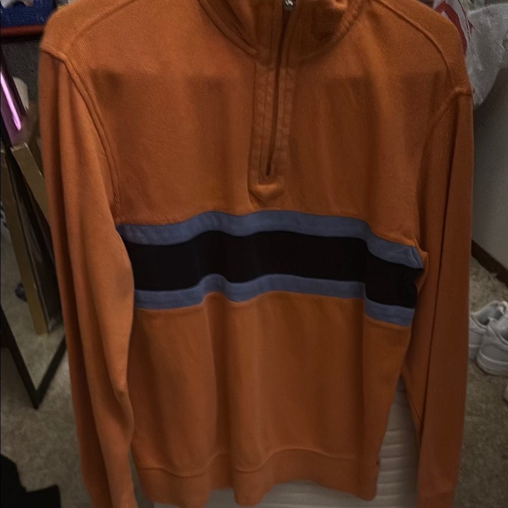 Orange and Black Men's Sweater